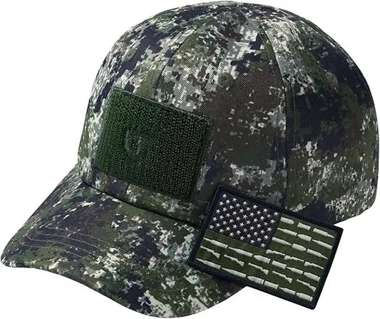 Adjustable Tactical Trucker Hat With Military Flag Patch Design