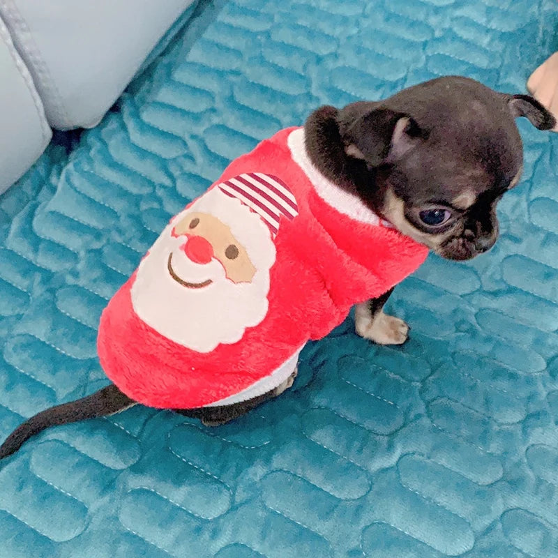 Warm Fleece Dog Sweater With Cute Print For Small Puppies