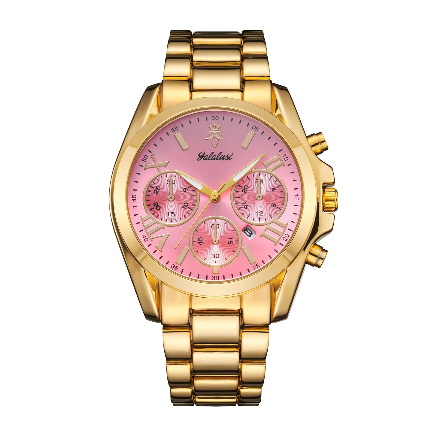 YaLaLuSi Elegant Two Tone Roman Dial Quartz Wristwatch For Women