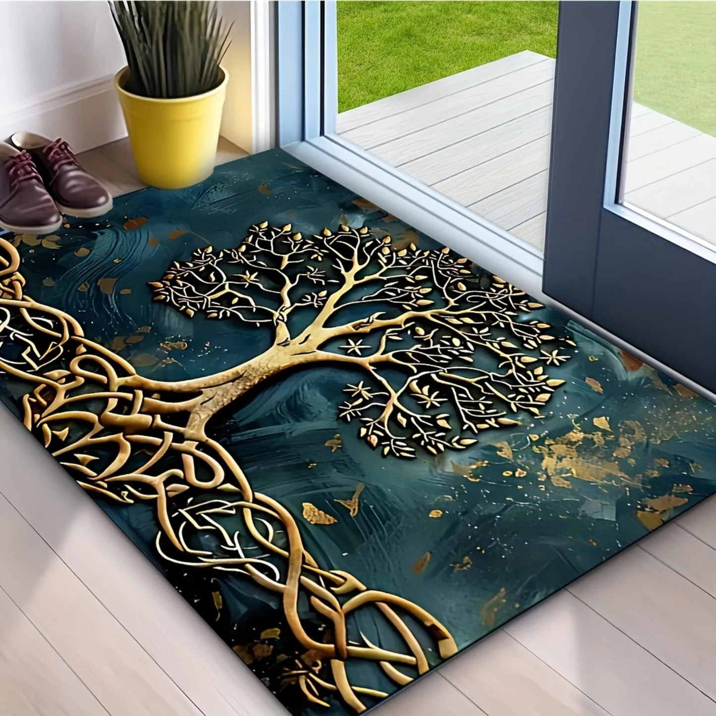 Tree Of Life Welcome Doormat Anti Slip Waterproof Home Rug