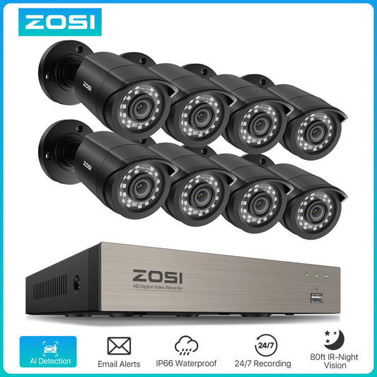 ZOSI 8 Channel 5MP Lite DVR Security Camera System Kit