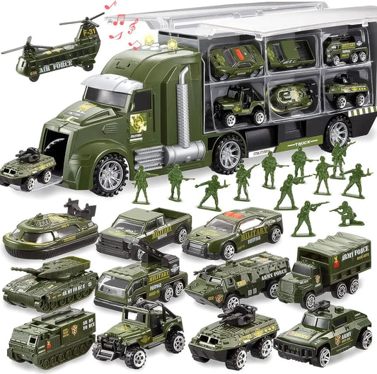 Joyfy Military Army Truck Toy Set Featuring Soldiers And Tanks