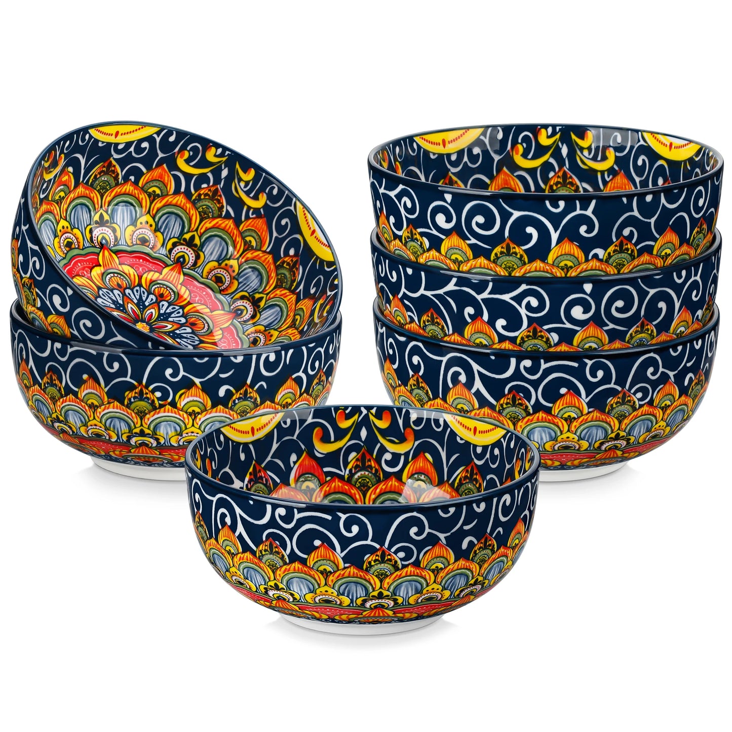 Malacasa Ceramic Breakfast Bowl Set For Pasta And Salad