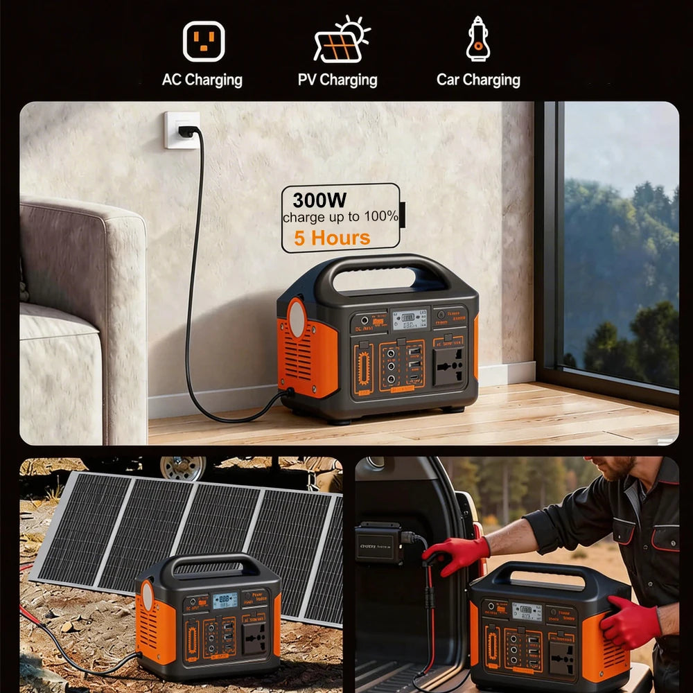 GaiaRay 500W Portable Power Station 460.8Wh LiFePO4 Solar Generator