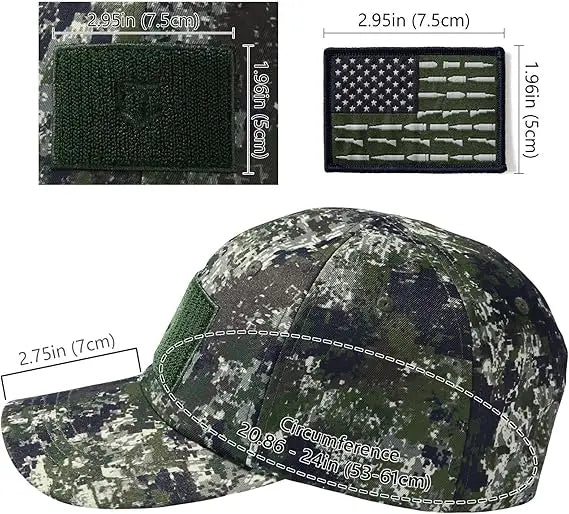 Adjustable Tactical Trucker Hat With Military Flag Patch Design