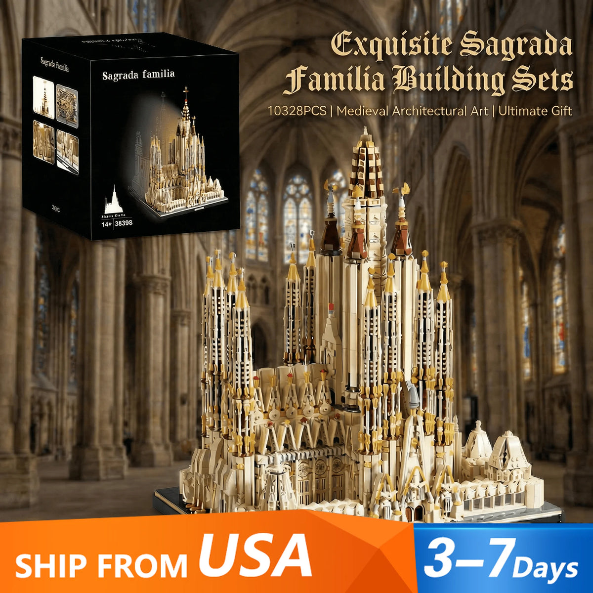 Barweer Sagrada Familia Basilica Architecture Building Block Model Set