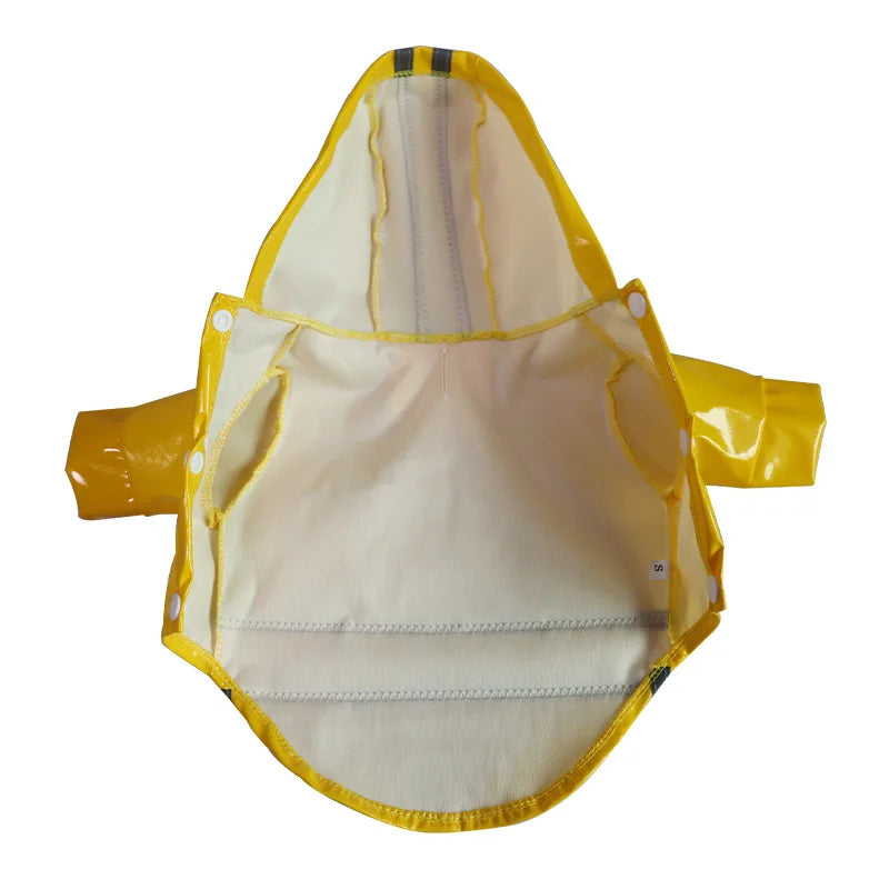 PU Waterproof Pet Raincoat With Hood For Dogs And Puppies