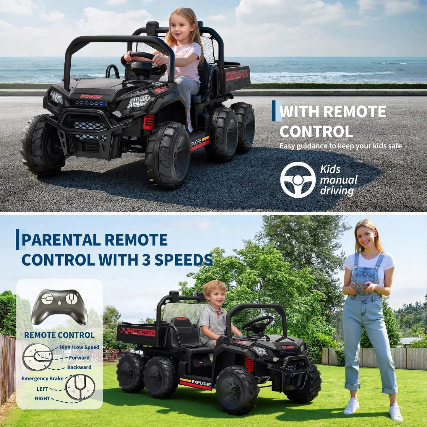 Kids Electric Ride On Dump Truck With Parental Remote