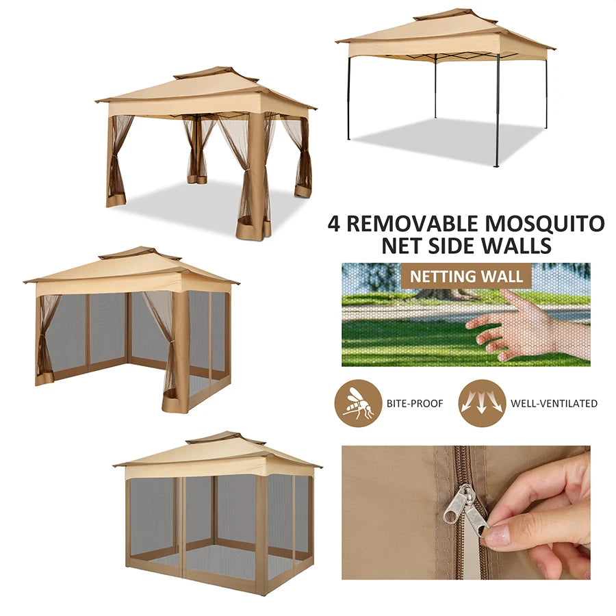 Tooluck Pop Up Gazebo Canopy Tent With Mosquito Netting
