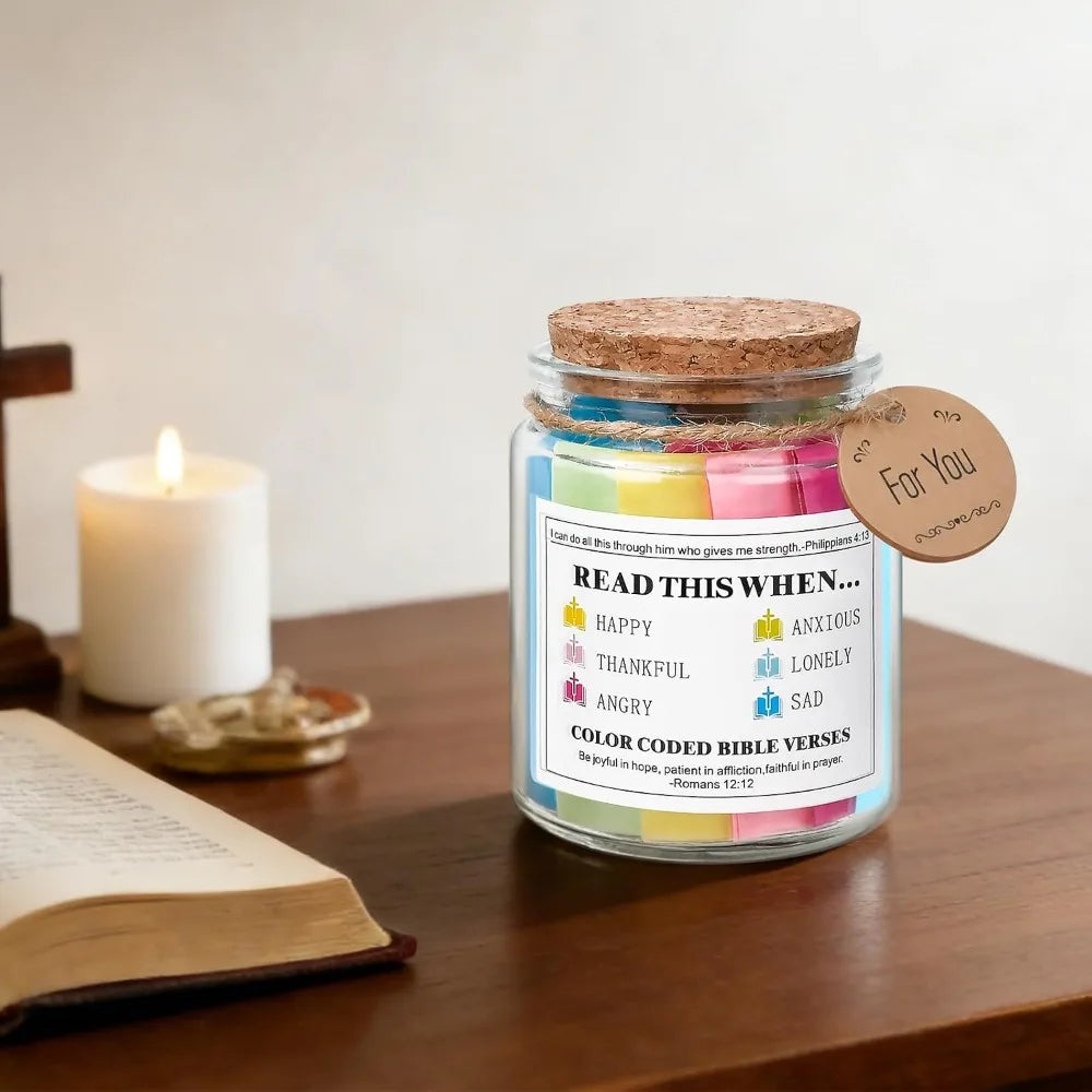 Inspirational Christian Bible Verse Glass Jar For Women Sisters
