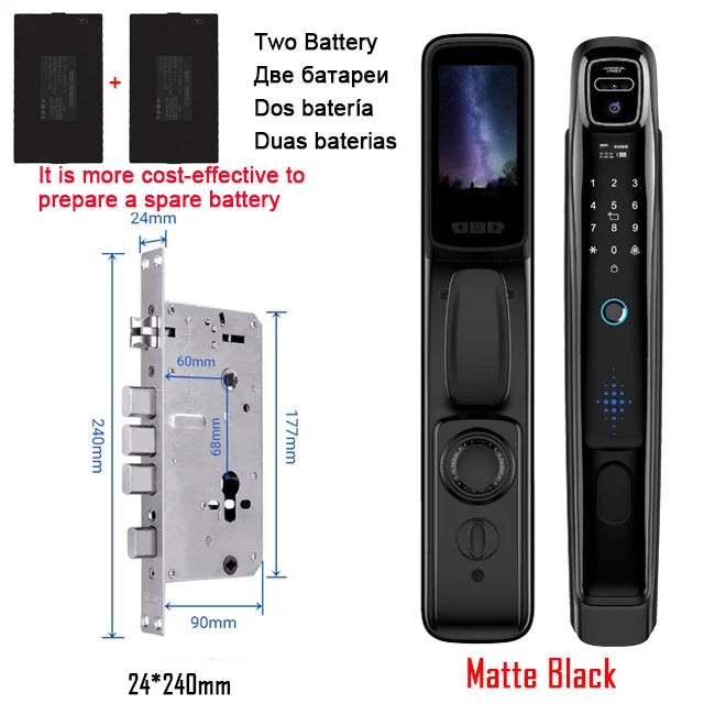 YKESDL Smart Door Lock Wifi Face Recognition Camera Intercom